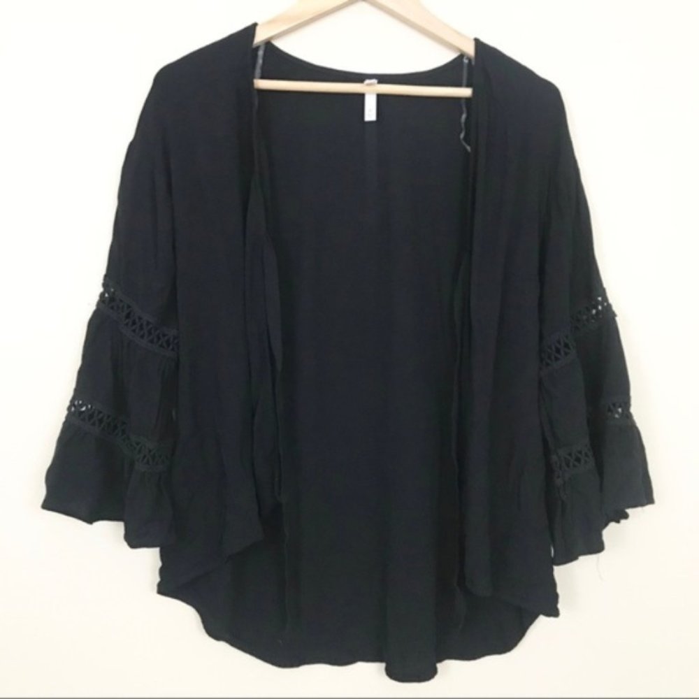 Mossimo Black Lace Crochet Beach Cover Up D12